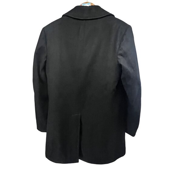 Defense Logistics Military Double Breasted Black Wool Heavy Peacoat 44XL Pockets - Picture 2 of 9